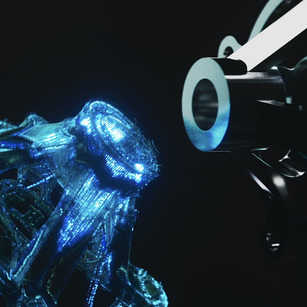 Glowing blue object