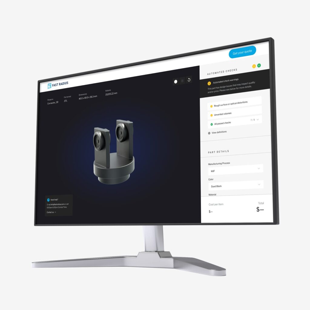 Computer monitor showing Fast Radius