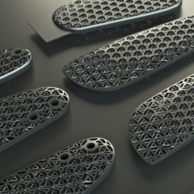 lattice parts for 3D printed baseball glove