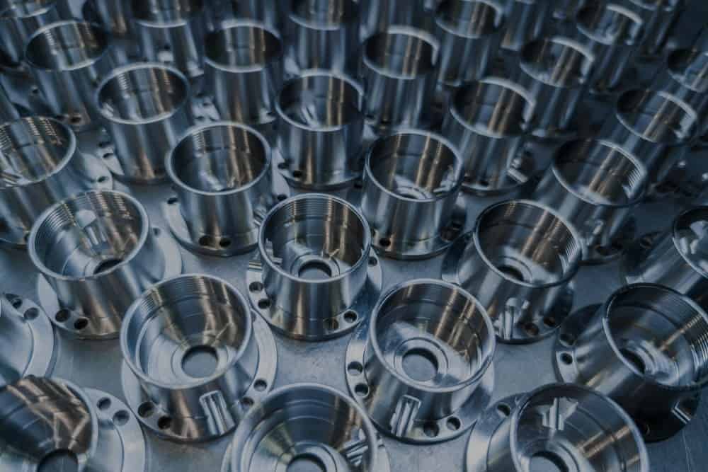 Rows of metal parts